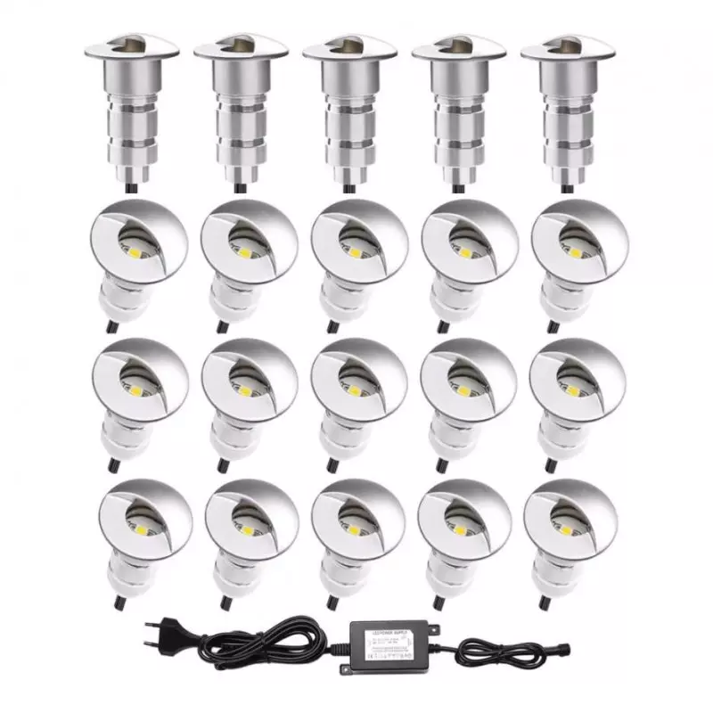 Kit SP-E01 Mini LED Encastrable Rond RGB Multicolore 0,8W Kit SP-E01 Mini LED Encastrable Rond RGB Multicolore 0,8W