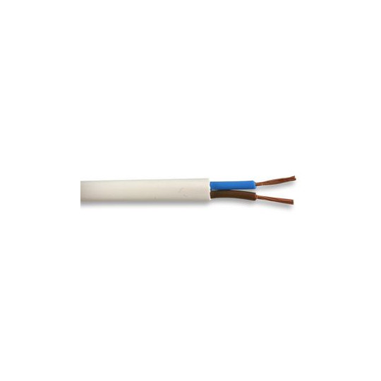 Câble pour ruban LED 2 fils gaine blanche Vendu au mètre