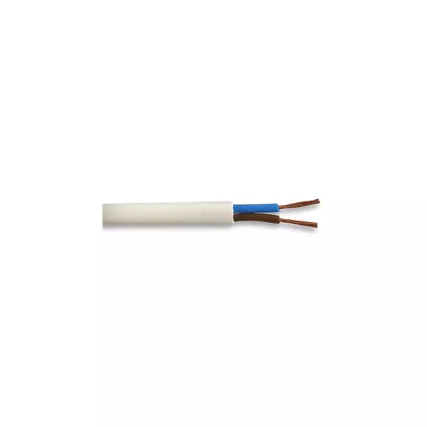 Câble pour ruban LED 2 fils gaine blanche Vendu au mètre