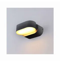 Applique LED murale 6W étanche IP54 Noir - Blanc Chaud 3000K