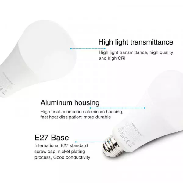 Ampoule LED 12W E27 1100lm 2.4G Zigbee 3.0 - RGB+CCT 2700K-6500K 105Z