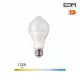 Ampoule LED E27 12W Ronde A60 à Détection de Mouvement - Blanc Chaud 3200K