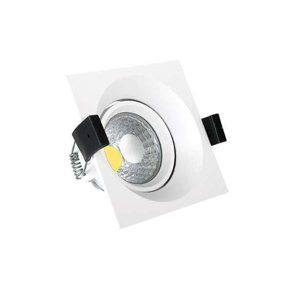 Downlight LED 8W carré Blanc - Blanc Naturel 4500K 