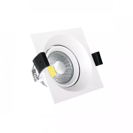 Downlight LED 8W carré Inox - Blanc du Jour 6000K