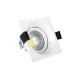 Downlight LED 8W carré Inox - Blanc Chaud 2700K 