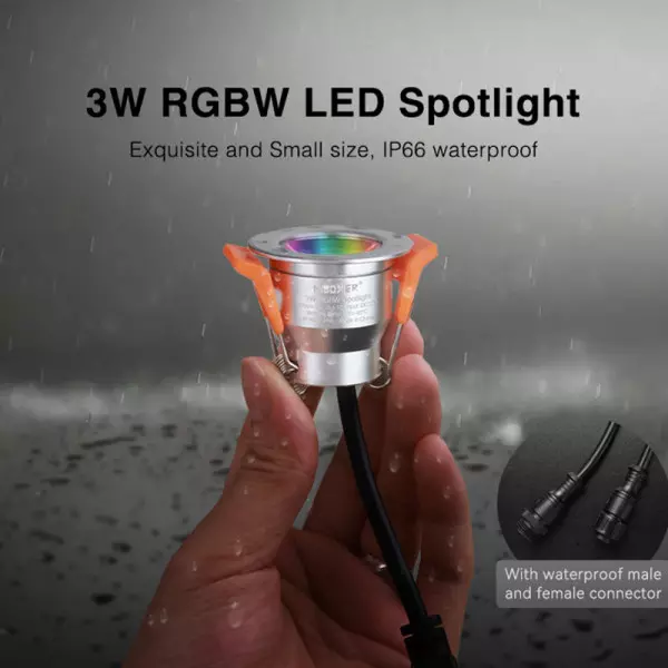 Mini spot LED ultra-plat encastrable étanche RGBW