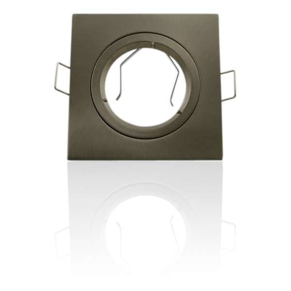 Support spot encastrable carré orientable Aluminium brossé