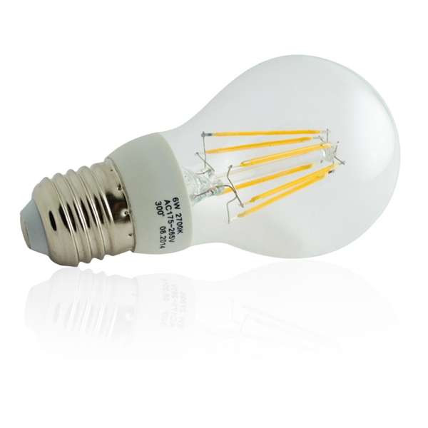 Ampoule LED à filament COB E27 6W équivalent 50W - Blanc Chaud 2700K
