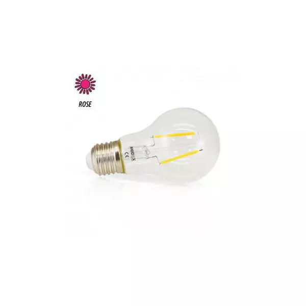 Ampoule LED E27 Filament 2W Rose