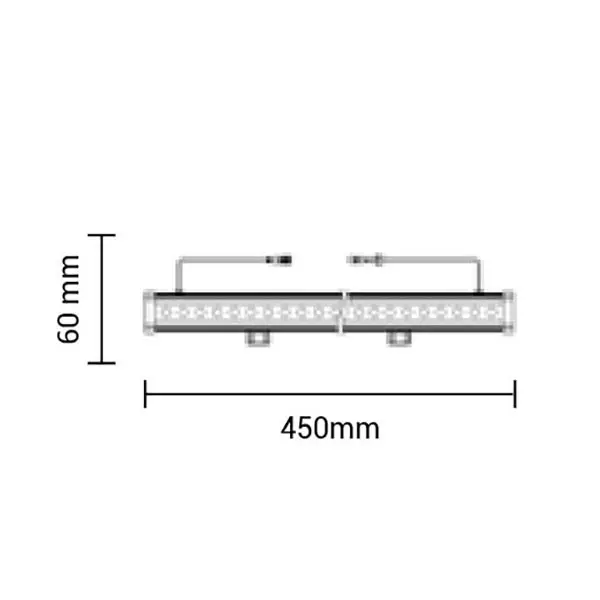 Barre LED de 45cm Wall Washer 10W Étanche IP67 800lm (80W) - Blanc Chaud 3000K