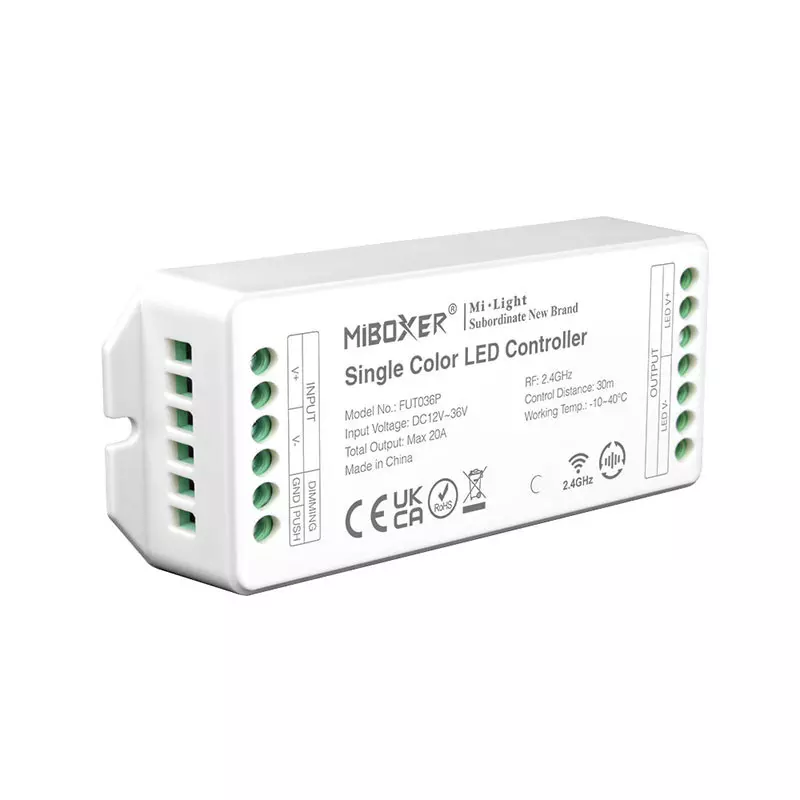Contrôleur LED DC12/36V 10A/Ch RadioFréquence - Mono Couleur 036P Contrôleur LED DC12/36V 10A/Ch RadioFréquence - Mono Couleur 036P