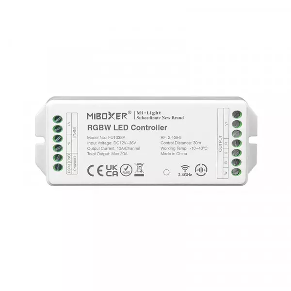Contrôleur LED DC12/36V 10A/Ch RadioFréquence / Alexa / Google Asisstant - RGB+W 038P