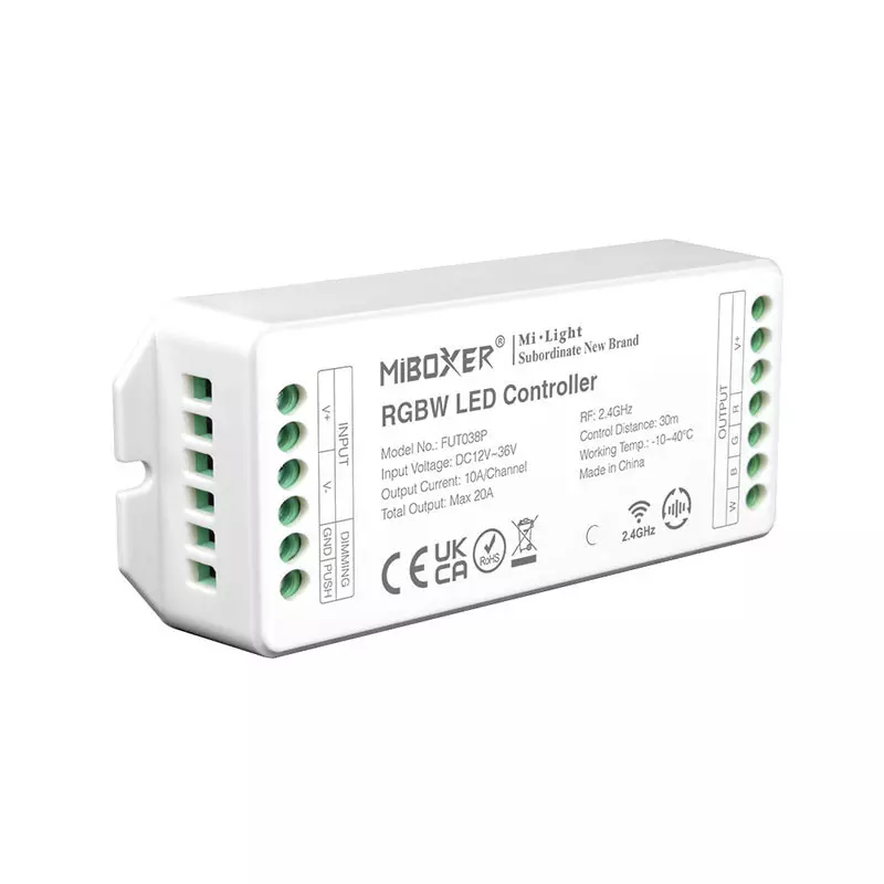 Contrôleur LED DC12/36V 10A/Ch RadioFréquence / Alexa / Google Asisstant - RGB+W 038P Contrôleur LED DC12/36V 10A/Ch RadioFréquence / Alexa / Google Asisstant - RGB+W 038P