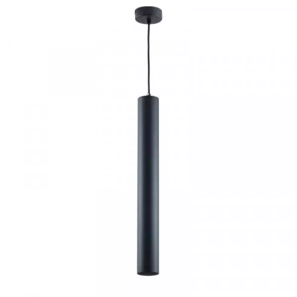 Suspension Moderne GU10 Noire Diffuseur Noir H50cm