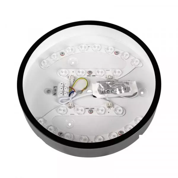 Spot saillie LED 18W rond ∅250mm Noir - Blanc Chaud 3000K