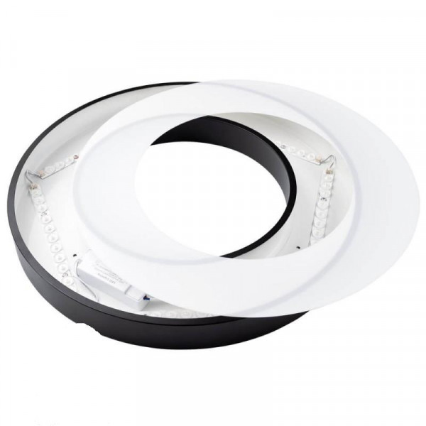 Spot Saillie LED 36W rond ∅500mm Noir - Blanc Chaud 3000K