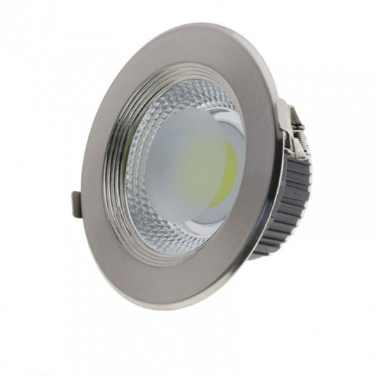 Downlight LED 20W rond ∅188mm Inox - Blanc du Jour 6000K