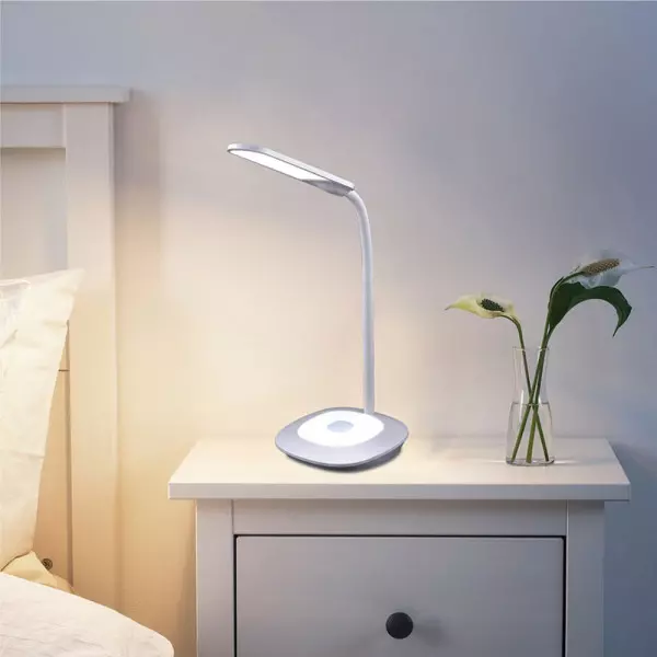 Lampe de bureau blanche LED flexible rechargeable - Élégance
