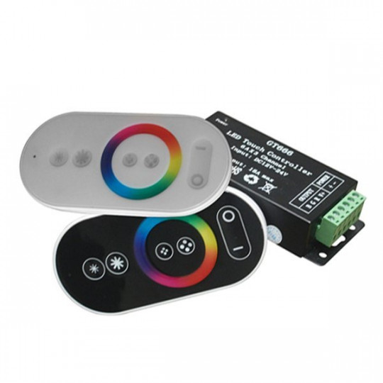 Kit Complet Télécommande et Contrôleur Blanc pour Éclairage LED RGB/RGBW