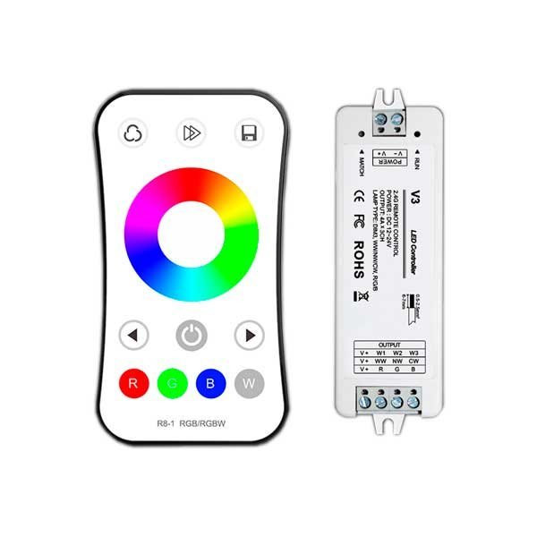 Kit Complet Télécommande et contrôleur à Radio Fréquence pour Éclairage LED RGB/RGBW
