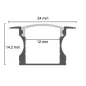 Profilé Aluminium Encastrable 14mm pour Ruban LED 2m Profilé Aluminium Encastrable 14mm pour Ruban LED 2m