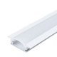 Profilé Aluminium Blanc Encastrable Hauteur 7,4mm Diffuseur Blanc pour Ruban LED 2m