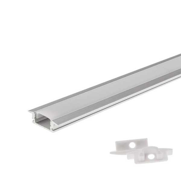 Profilé aluminium Encastrable 6mm Diffuseur Blanc pour Ruban LED 1m.