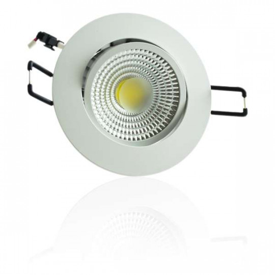 Plafonnier encastrable blanc LED 5W COB - Blanc Chaud 3000K éclairage 40W