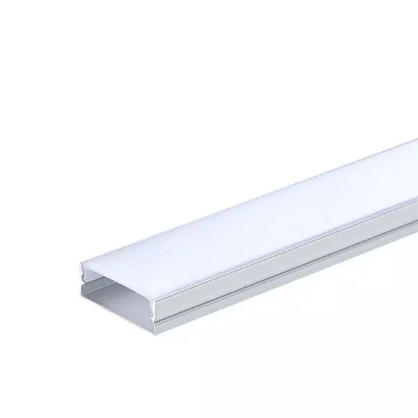 Profilé Aluminium Plat d'Angle 1m pour Rubans LED jusqu'à 10mm Transparent