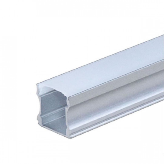 Profile Aluminium 17,2 mm x h14,4mm Diffuseur Blanc pour Ruban LED 2m