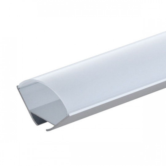 Profilé Angle Large 20mm Diffuseur Blanc pour Ruban LED 2m