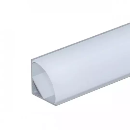Profilé Aluminium Anodisé Angle 45° Diffuseur Blanc pour Ruban LED 2m