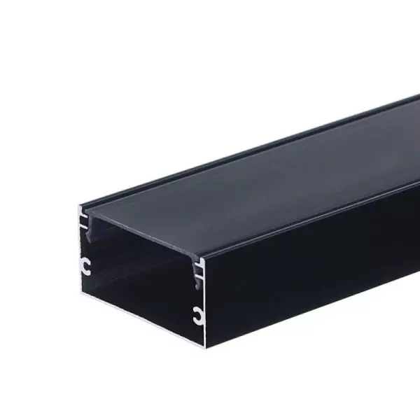 Profilé aluminium Noir diffuseur Noir Large 40mm x h20mm pour Ruban LED 2m