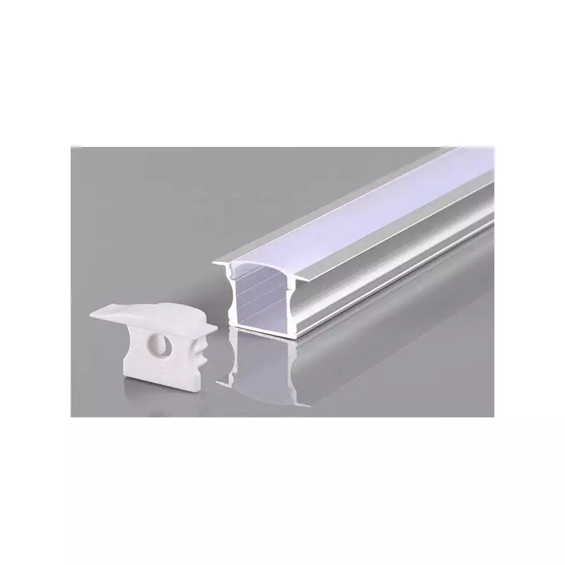 Profilé Aluminium avec Diffuseur Blanc Large 24mm pour Ruban LED 2m Profilé Aluminium avec Diffuseur Blanc Large 24mm pour Ruban LED 2m