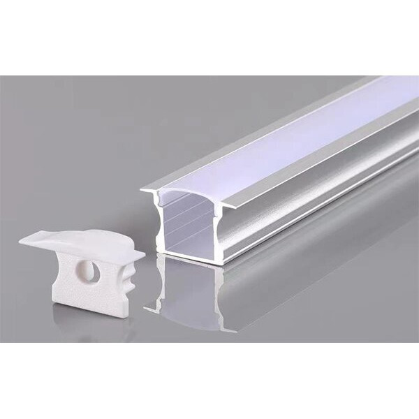 Profilé Aluminium avec Diffuseur Blanc Large 24mm pour Ruban LED 2m