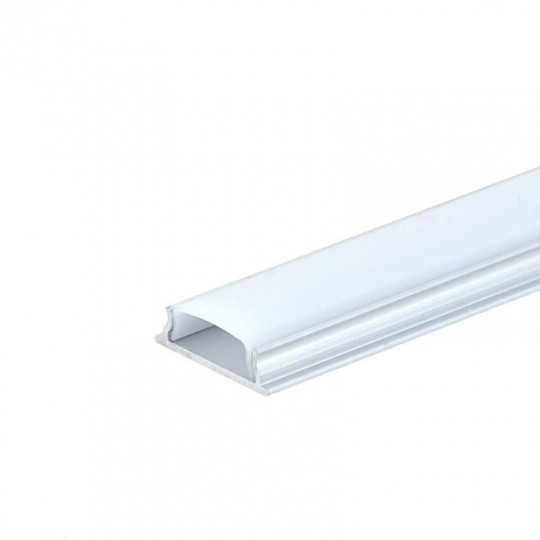 Profilé Aluminium Anodisé avec Diffuseur Blanc Fin Hauteur 6 mm pour Ruban LED 2m
