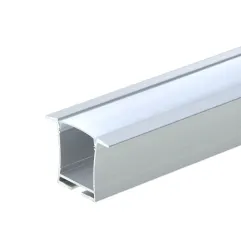 Profilé Aluminium avec Diffuseur Blanc pour Ruban LED 2m