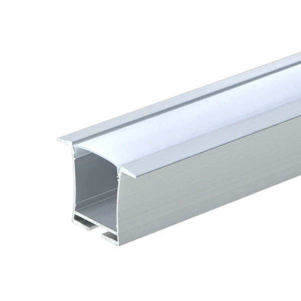 Profilé Aluminium Anodisé avec Diffuseur Blanc pour Ruban LED 2m