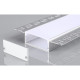 Profilé Aluminium Encastrable avec Diffuseur Blanc Large 96mm pour Ruban LED 2m