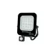 Projecteur LED avec Detecteur Noir 10W Étanche IP65 900lm Blanc du Jour 6000K