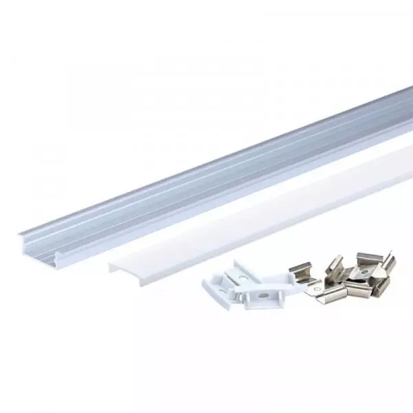 Profilé Aluminium Encastrable 2m largeur 30,3mm x h10mm avec diffuseur blanc