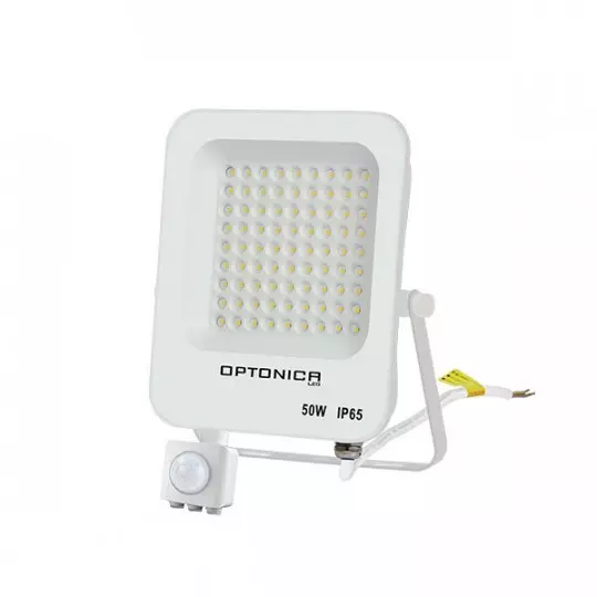 Projecteur LED avec Detecteur Blanc 50W Étanche IP65 4700lm Blanc Naturel 4500K