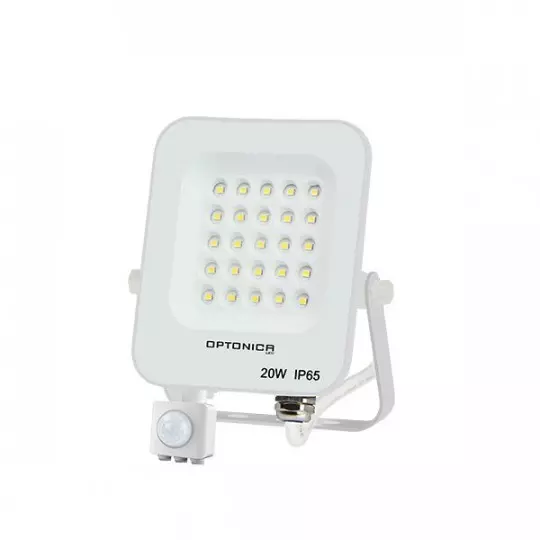 Projecteur LED avec Detecteur Blanc 20W Étanche IP65 1800lm Blanc du Jour 6000K