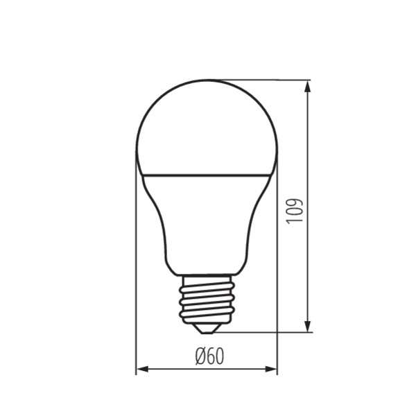 Ampoule LED 10W E27 A60 1050lm (80W) Ø60 - Blanc Chaud 3000K