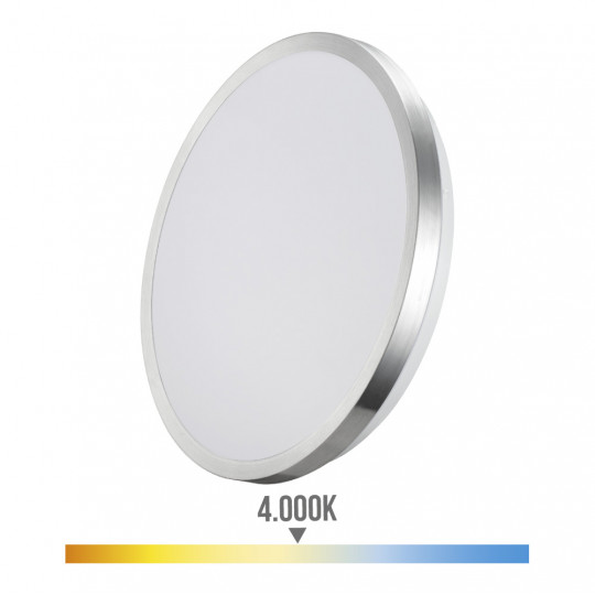 Plafonnier Circulaire Blanc / Chrome 12W 1160lm (96W) - Blanc Naturel 4000K