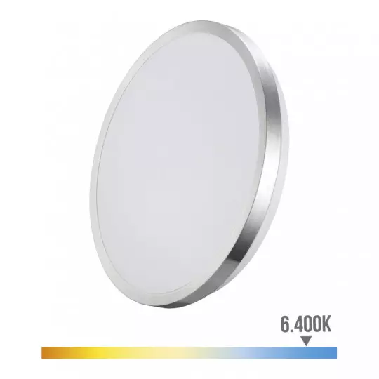 Plafonnier Circulaire Blanc / Chrome 18W 1820lm (144W) - Blanc du Jour 6500K