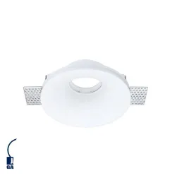 Support Spot Encastrable Blanc Rond ∅130mm 1xGU10 Max 35W