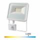 Projecteur LED à Détecteur 30W Blanc Étanche IP65 2100lm (240W) - Blanc du Jour 6400K
