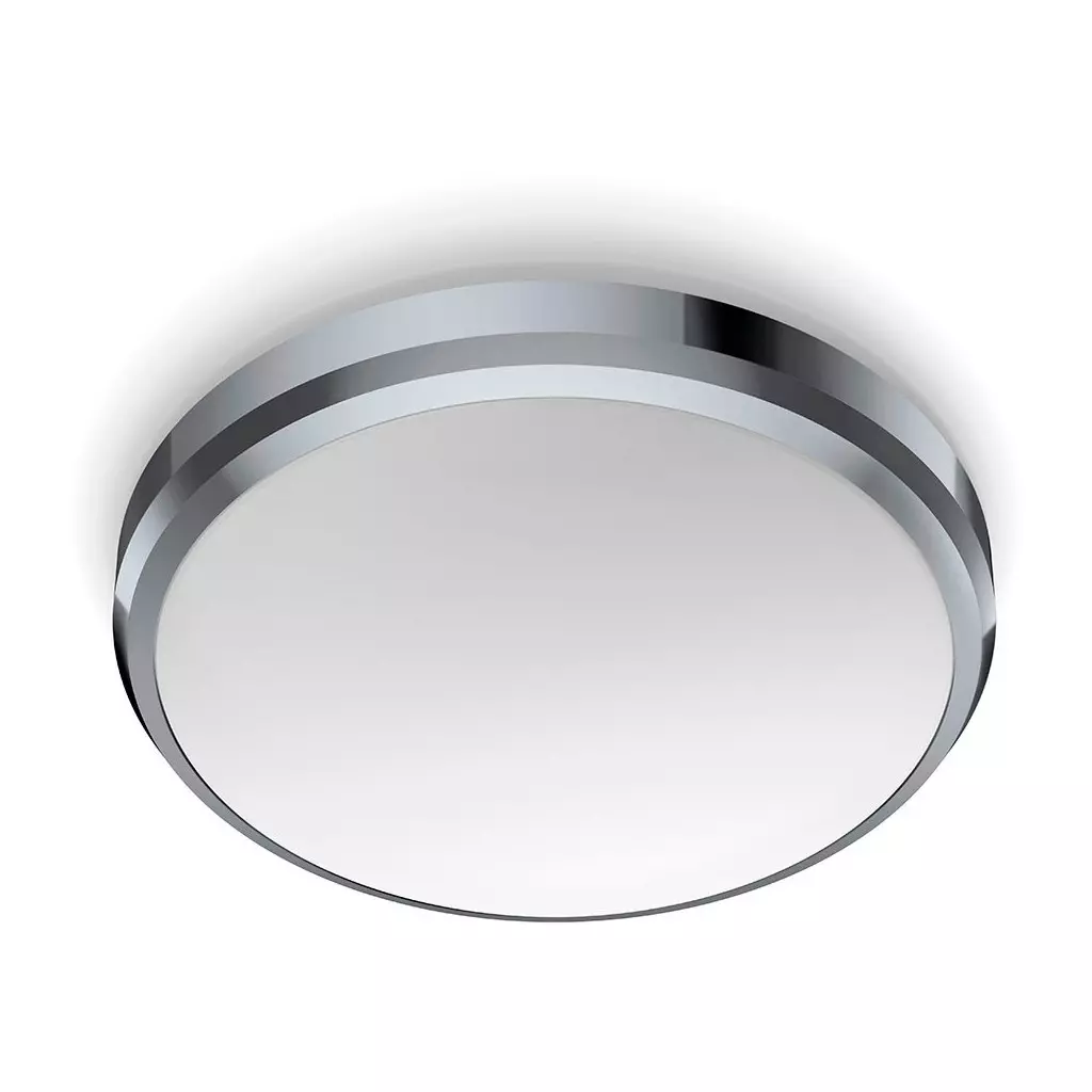 Plafonnier salle de bain ip44 led 31cm chrome miroir halo