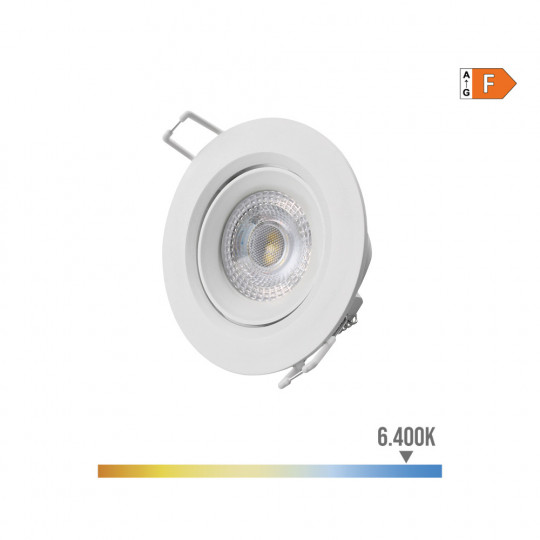 Spot LED Encastrable 5W 380lm 120° - Blanc du Jour 6400K